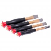 Набор зубил c прорезиненной защитной рукояткой, 4пр.(10х135мм, 13х150мм, 16х160мм, 19х180мм),в пластиковом держателе