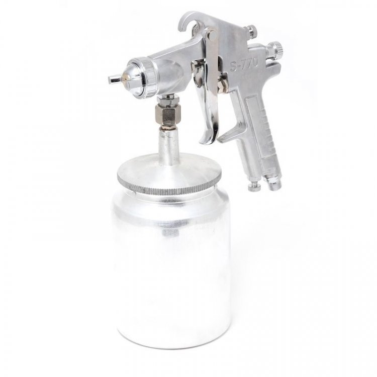 Краскораспылитель с нижним металлическим бачком (1000мл, 2.0мм, 5 bar, 113-141 л/мин, присоед. резьба 1/4") Краскораспылитель с нижним металлическим бачком (1000мл, 2.0мм, 5 bar, 113-141 л/мин, присоед. резьба 1/4")