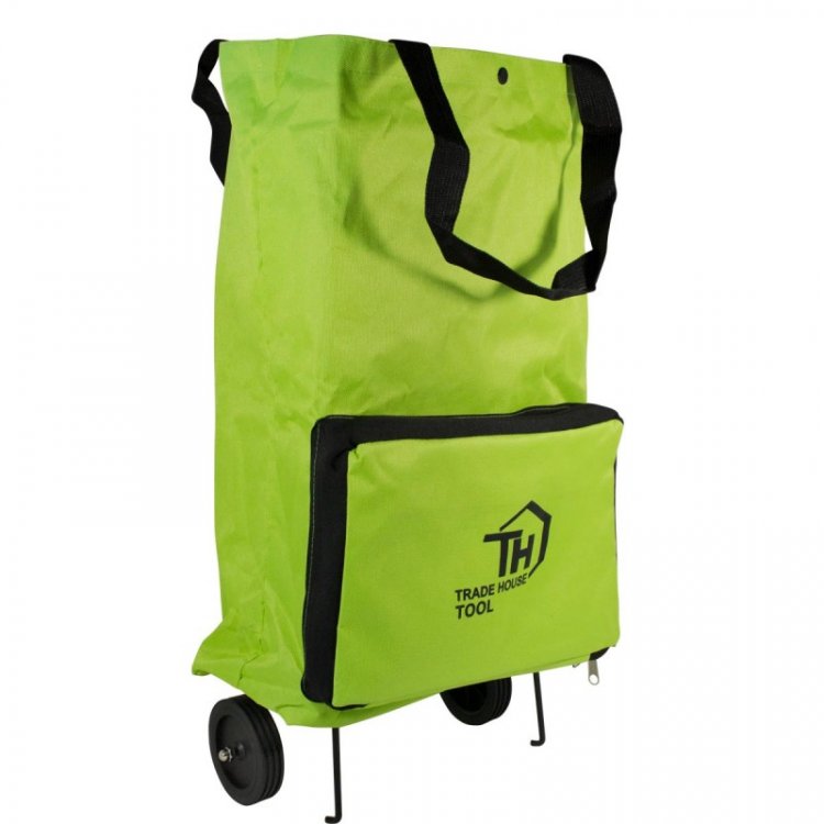 Сумка хозяйственная на 2 колесах с ручками и боковым карманом(140х265х450мм, карман-190х300мм, Ø колес-80мм)