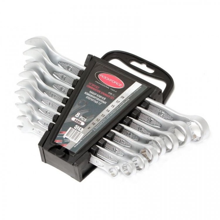 Набор ключей комбинированных 8пр. (8, 10, 12-15, 17, 19мм) на пластиковом держателе