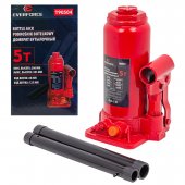 Домкрат бутылочный 5т с клапаном (h min-200мм, h max-385мм) Домкрат бутылочный 5т с клапаном (h min-200мм, h max-385мм)