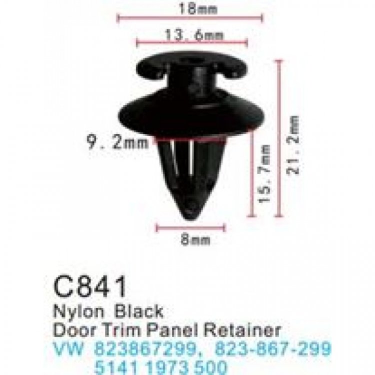 Клипса для крепления внутренней обшивки а/м БМВ/ Вольво пластиковая (100шт/уп.)