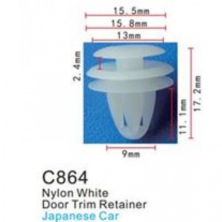 Клипса для крепления внутренней обшивки а/м универсальная пластиковая (100шт/уп.)