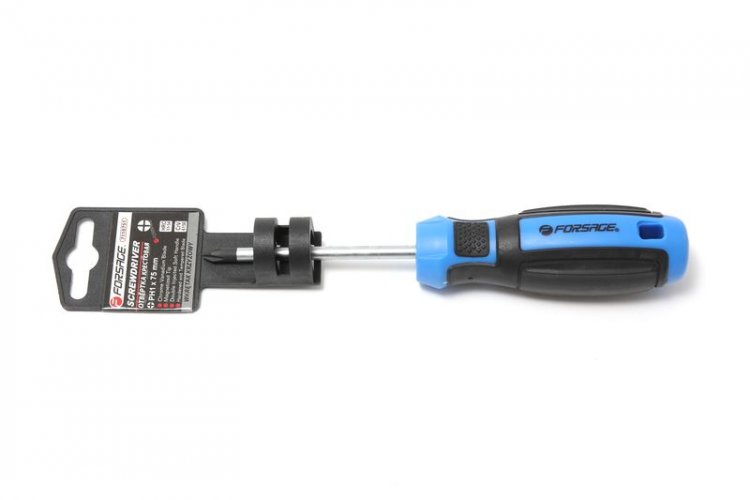 Отвертка крестовая магнитная PH1х150мм, на пластиковом держателе