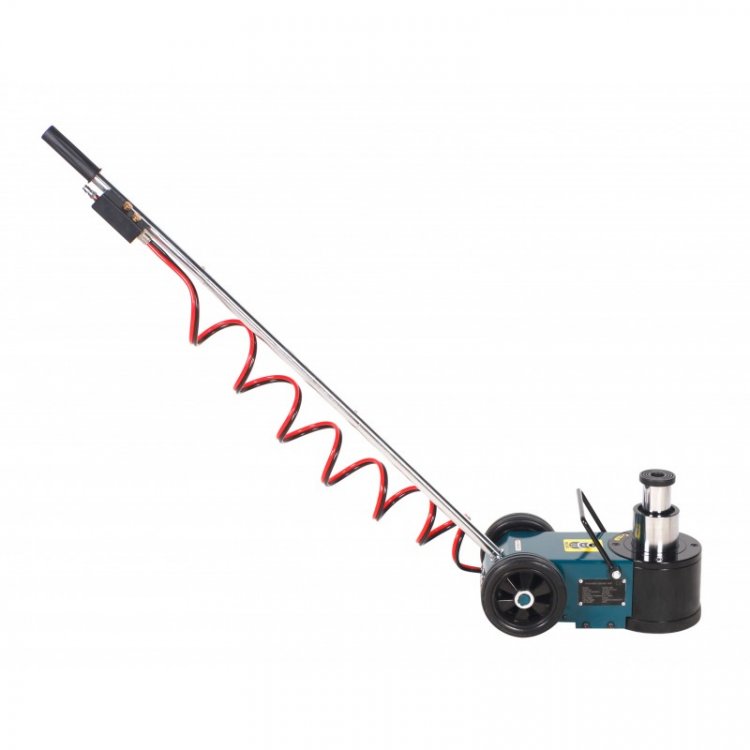 Домкрат подкатной пневмогидравлический двухштоковый с переставной рукояткой 30т/15т (высота подхвата - 170мм, высота подъема: 30т - 363мм, 15т - 428мм Домкрат подкатной пневмогидравлический двухштоковый с переставной рукояткой 30т/15т (высота подхвата - 170мм, высота подъема: 30т - 363мм, 15т - 428мм