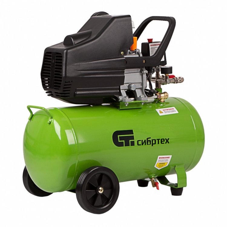 Компрессор воздушный КК-1500/50, 1,5 кВт, 198 л/мин, 50 л, прямой привод, масляный// Сибртех Компрессор воздушный КК-1500/50, 1,5 кВт, 198 л/мин, 50 л, прямой привод, масляный// Сибртех