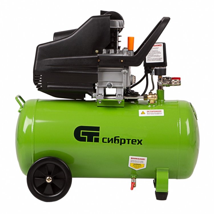 Компрессор воздушный КК-1500/50, 1,5 кВт, 198 л/мин, 50 л, прямой привод, масляный// Сибртех Компрессор воздушный КК-1500/50, 1,5 кВт, 198 л/мин, 50 л, прямой привод, масляный// Сибртех