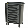 Тележка инструментальная Garopt 8 ящиков СЕРАЯ, центральный замок, увеличенные колеса, доводчики, GAROPT Серия "High", высота 1040мм