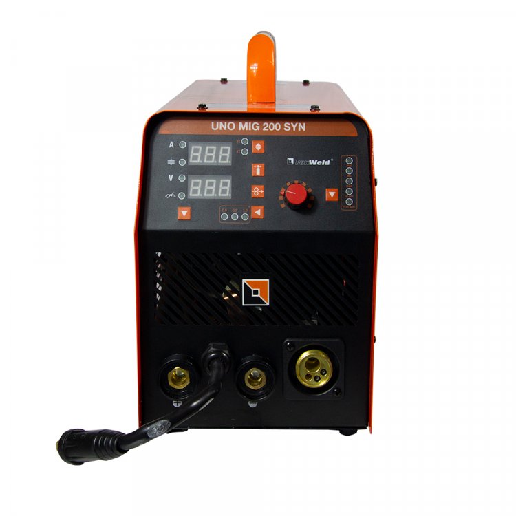 Сварочный полуавтомат UNO MIG 200 SYN - Синергетический сварочный аппарат UNO MIG 200 SYN создан для того, чтобы сварка действительно стала простым делом. Для правильной настройки аппарата достаточно выбрать тип сварки, толщину используемой проволоки Сварочный полуавтомат UNO MIG 200 SYN - Синергетический сварочный аппарат UNO MIG 200 SYN создан для того, чтобы сварка действительно стала простым делом. Для правильной настройки аппарата достаточно выбрать тип сварки, толщину используемой проволоки