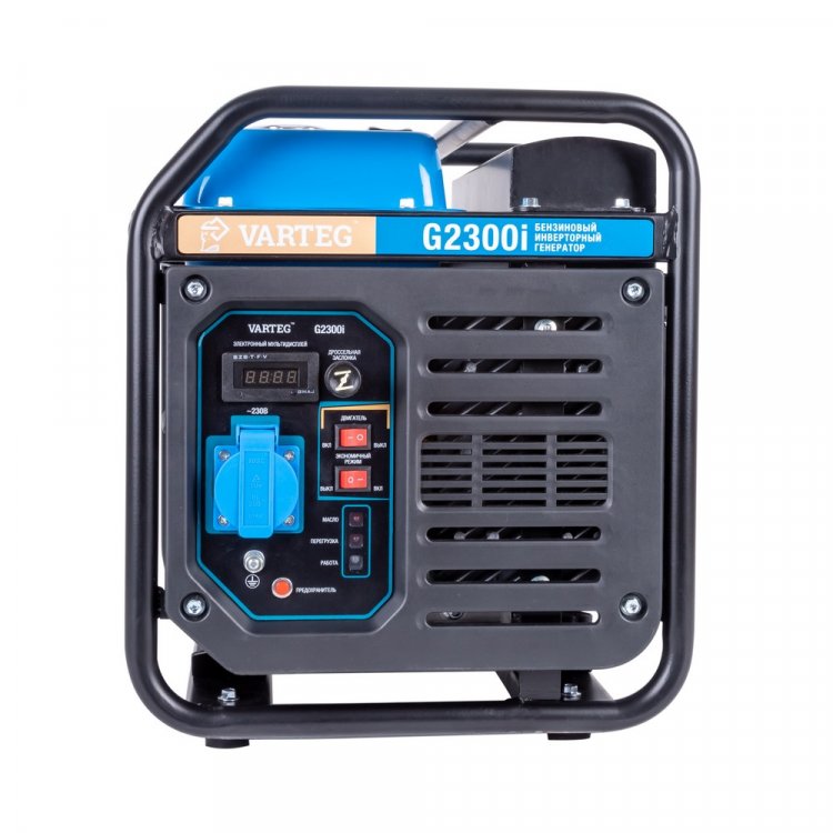Бензиновый инверторный генератор VARTEG G2300i - Бензиновый инверторный генератор VARTEG G2300i (2,0 - 2,2 кВт / 1 * 230В-16А / 4 л.с. / топливный бак 4.5 л / МФД 4в1 / маслодатчик / экономичный режим / ручной запуск / медь / вес 21 кг) (арт. 8456) Бензиновый инверторный генератор VARTEG G2300i - Бензиновый инверторный генератор VARTEG G2300i (2,0 - 2,2 кВт / 1 * 230В-16А / 4 л.с. / топливный бак 4.5 л / МФД 4в1 / маслодатчик / экономичный режим / ручной запуск / медь / вес 21 кг) (арт. 8456)