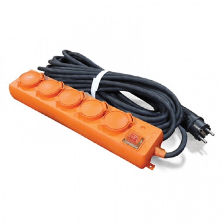 Удлинитель "UNIVersal" У10-026 IP-44 КГ 3*1,5 5гн. з/к, выключатель с индикацией 10м