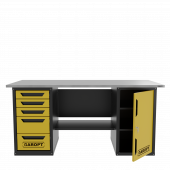 Верстак двухтумбовый дверь/5 ящиков, желтый 1800*700 Garopt, GT1800DY5.yell