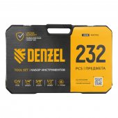 Набор инструментов, 1/2", 3/8", 1/4", CrV, S2, пластиковый кейс, 232 предмета// Denzel Набор инструментов, 1/2", 3/8", 1/4", CrV, S2, пластиковый кейс, 232 предмета// Denzel