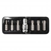 Набор бит TORX с битодержателем,7пр.1/2"(L:30мм;Т25,Т30,Т40,Т45,Т50,Т55), в ложементе
