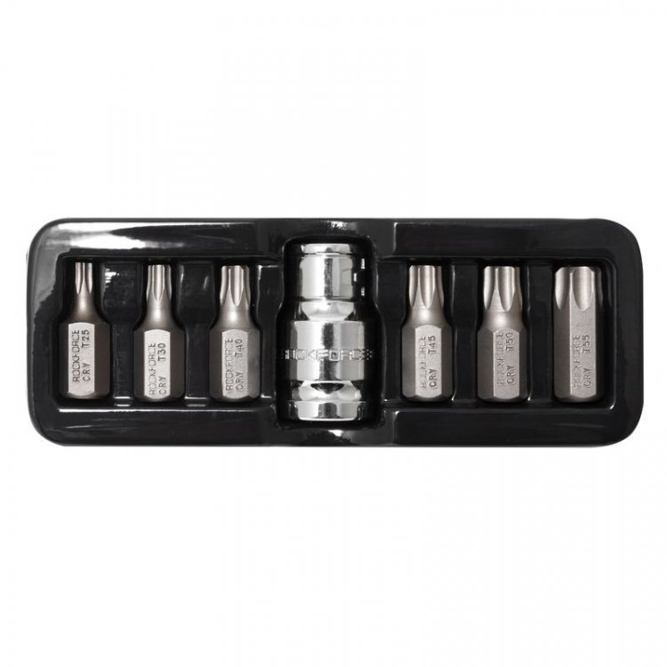 Набор бит TORX с битодержателем,7пр.1/2"(L:30мм;Т25,Т30,Т40,Т45,Т50,Т55), в ложементе