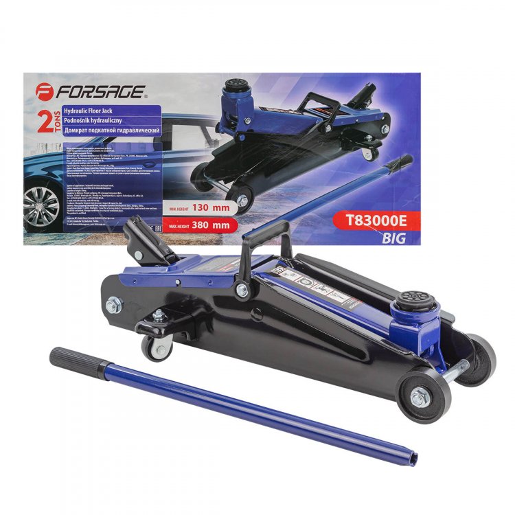Домкрат подкатной  гидравлический 2 т (h min - 130мм, h max - 380мм)