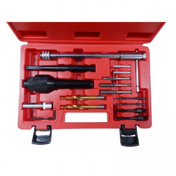 Комплект инструментов для извлечения свечей накаливания и реставрации резьбы