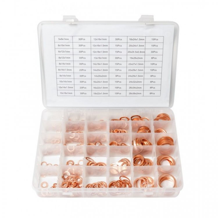 Шайбы медные уплотнительные,  568пр.