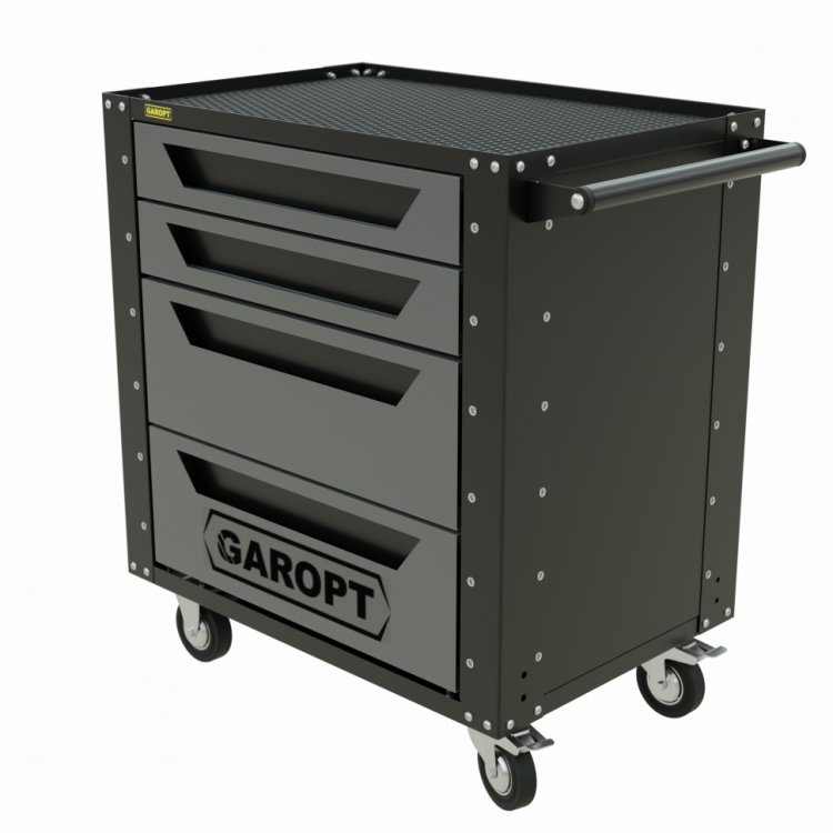 Тележка инструментальная Garopt 4 ящика СЕРАЯ, Серия "Low-cost" Тележка инструментальная Garopt 4 ящика СЕРАЯ, Серия "Low-cost"