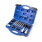 Набор для снятия шкивов генераторов:1/2" биты: М10, Т50х110мм, 10мм; биты: М8, М10, Н8, Н10, Т40, Т50x75мм; битодержатель 1/2"хF10мм, (13пр.) в кейсе. Набор для снятия шкивов генераторов:1/2" биты: М10, Т50х110мм, 10мм; биты: М8, М10, Н8, Н10, Т40, Т50x75мм; битодержатель 1/2"хF10мм, (13пр.) в кейсе.