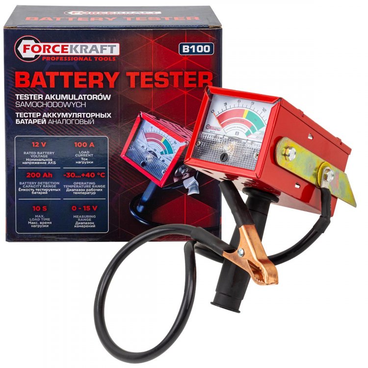 Тестер аккумуляторных батарей аналоговый (12V, 100А)