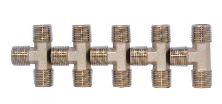 Тройник резьбовой Т-образный M1/2 - M1/2 - M1/2, 5 шт