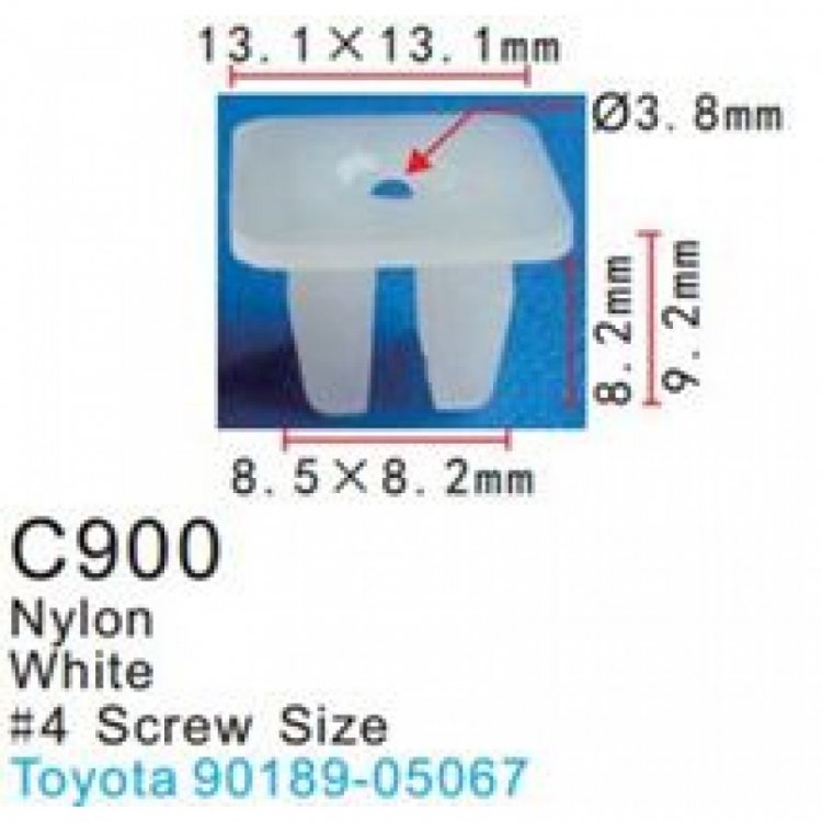 Клипса для крепления внутренней обшивки а/м Тойота пластиковая (100шт/уп.)