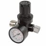 Регулятор давления воздуха 1/4"(F)x1/4"(M)+б/с поворотный(0-10bar,раб. температура 5°-60°)