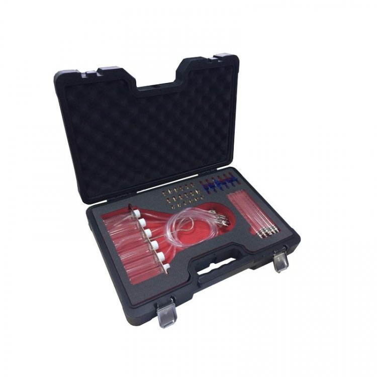 Тестер обратки  дизельных форсунок системы Common Raill с комплектом адаптеров, в кейсе "Premium"