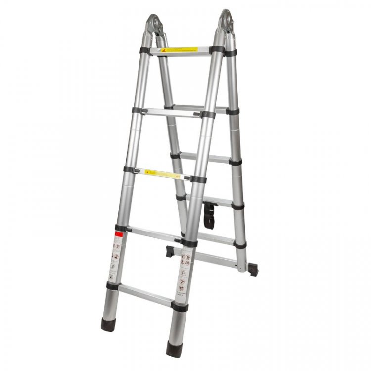 Лестница телескопическая двухсекционная (0.4/0.8-1.6/3.2м,10ступенек, max нагрузка 150кг, вес 10,4кг)