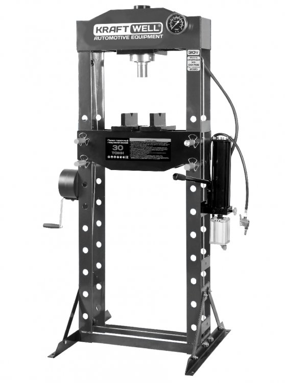 Пресс 30 т. сварная рама с ручным и пневматическим приводом Пресс 30 т. сварная рама с ручным и пневматическим приводом