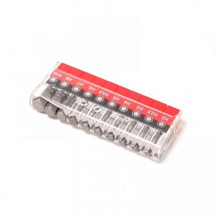 1/4" Набор бит 6-гранных в пластиковом футляре типа "магазин"10пр. (2,2.5,3,4,5,5.5,6,7,8,10-25мм) 1/4" Набор бит 6-гранных в пластиковом футляре типа "магазин"10пр. (2,2.5,3,4,5,5.5,6,7,8,10-25мм)