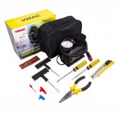 Компрессор автомобильный с набором инструментов для ремонта шин(12V,18л/мин,8А)
