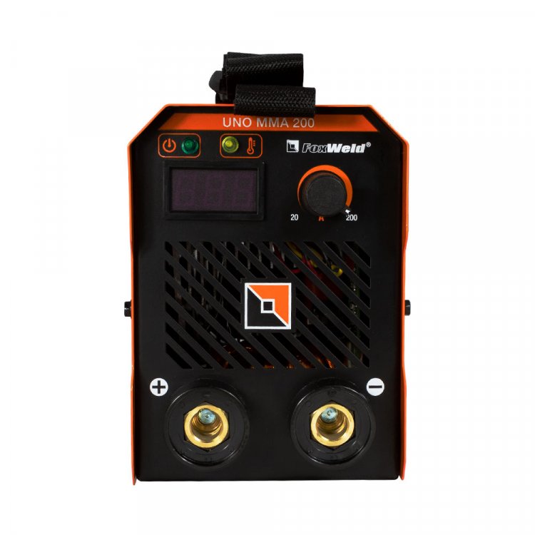 Сварочный аппарат UNO MMA 200 - Цифровой дисплей. Горячий старт, форсаж дуги, антизалипание. MMA, панельные розетки 35 мм2, напряжение питания: 220В±15%, Диапазон сварочного тока: 20-200А, ПВ: 100%, ремень для переноски, комплектация: кабели 3 м, эле Сварочный аппарат UNO MMA 200 - Цифровой дисплей. Горячий старт, форсаж дуги, антизалипание. MMA, панельные розетки 35 мм2, напряжение питания: 220В±15%, Диапазон сварочного тока: 20-200А, ПВ: 100%, ремень для переноски, комплектация: кабели 3 м, эле