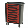 Тележка инструментальная Garopt 8 ящиков КРАСНАЯ, центральный замок, увеличенные колеса, доводчики, GAROPT Серия "High", высота 1040мм Тележка инструментальная Garopt 8 ящиков КРАСНАЯ, центральный замок, увеличенные колеса, доводчики, GAROPT Серия "High", высота 1040мм