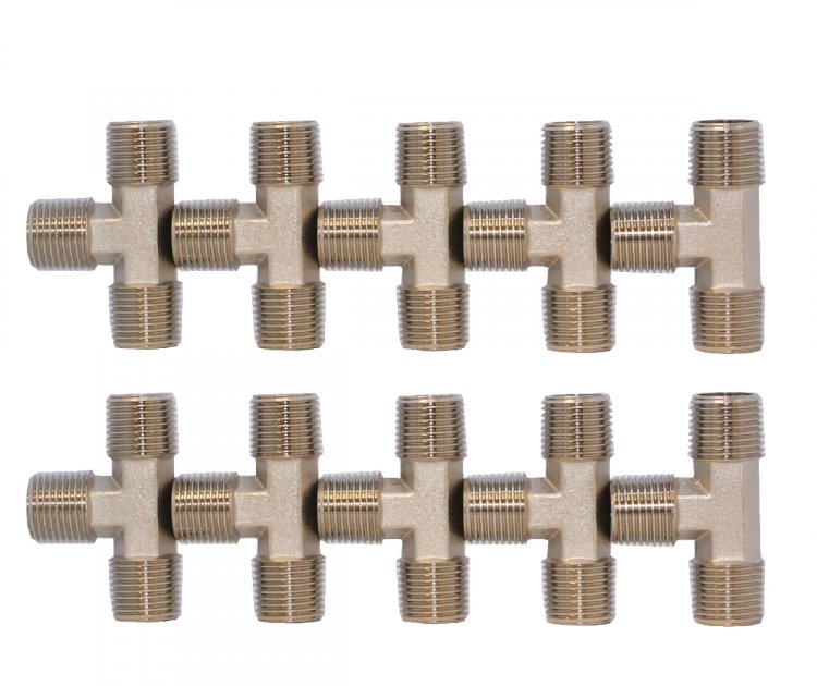 Тройник резьбовой Т-образный M1/2 - M1/2 - M1/2, 10 шт
