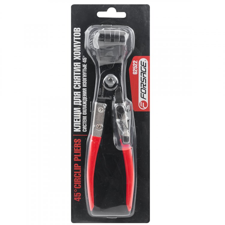 Клещи для снятия хомутов систем охлаждения изогнутые 45грд.,в блистере Клещи для снятия хомутов систем охлаждения изогнутые 45грд.,в блистере