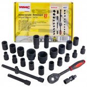 Набор инструментов 1/2''27пр. (головки 8-32мм,трещотка,вороток.удлинитель,кардан,свечная головка)