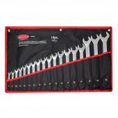 Набор ключей комбинированных с динамическим профилем, 18пр. (7, 8, 10-19, 21, 22, 24, 27, 30, 32мм), на полотне