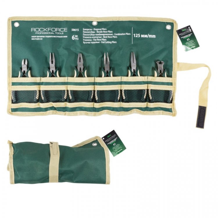 Набор шарнирно-губцевого инструмента мини 6пр. 5"-125мм(бокорезы, плоскогубцы-2шт, утконосы прямые/изогнутые, кусачки торцевые), на полотне Набор шарнирно-губцевого инструмента мини 6пр. 5"-125мм(бокорезы, плоскогубцы-2шт, утконосы прямые/изогнутые, кусачки торцевые), на полотне