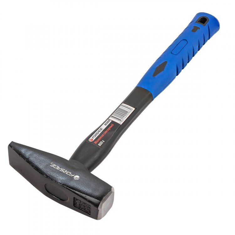 Молоток слесарный с фиберглассовой ручкой и резиновой противоскользящей накладкой (800г) Молоток слесарный с фиберглассовой ручкой и резиновой противоскользящей накладкой (800г)