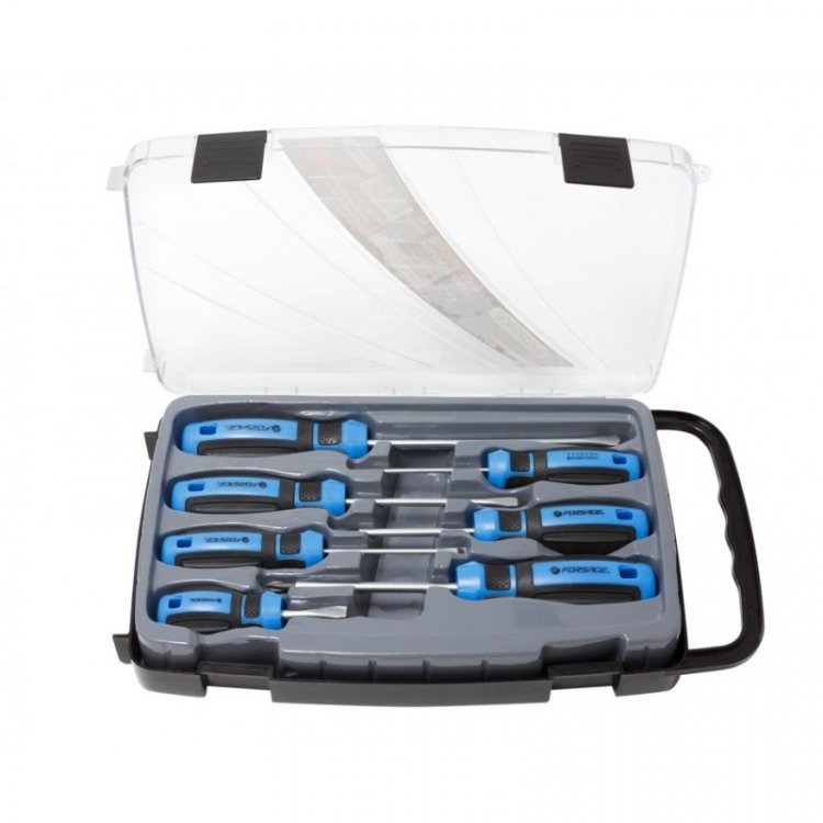 Набор отверток магнитных (SL6х150,5х100,3х75,6х38мм,PH2х100,1х75,0х75мм) 7пр.в футляре