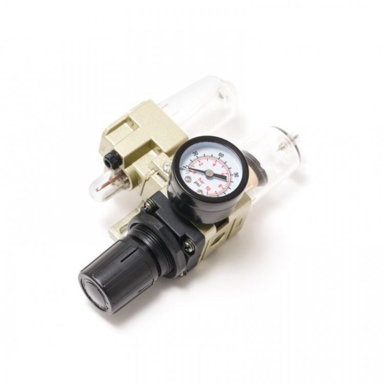 Блок подготовки воздуха мини  для пневмосистемы (фильтр-регулятор + лубрикатор) 1/4 диапазон регулировки давления 0-10 bar Блок подготовки воздуха мини  для пневмосистемы (фильтр-регулятор + лубрикатор) 1/4 диапазон регулировки давления 0-10 bar