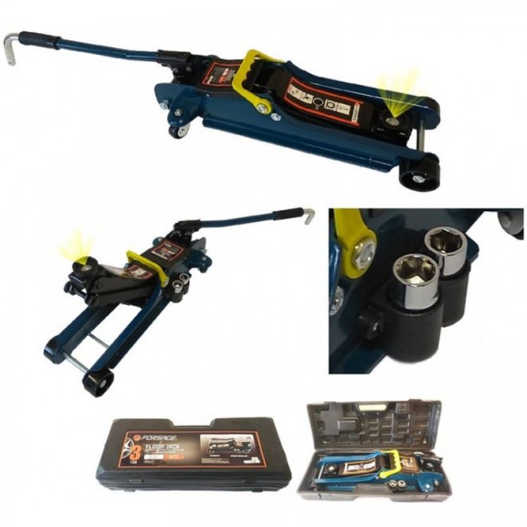 Домкрат подкатной гидравлический 3т низкопрофильный с воротком и LEDподсветкой(hmin85мм,h max387мм,головки:17x19мм,21х23мм;ААx1.5Vвк-тенеидут)вкейсе Домкрат подкатной гидравлический 3т низкопрофильный с воротком и LEDподсветкой(hmin85мм,h max387мм,головки:17x19мм,21х23мм;ААx1.5Vвк-тенеидут)вкейсе