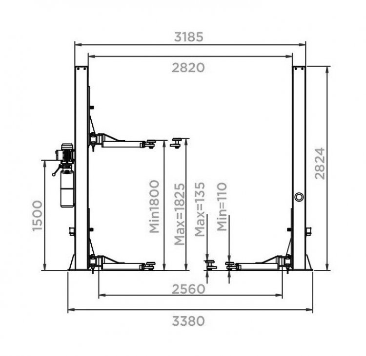 Подъемник двухстоечный г/п 3200 кг. электрогидравлический Подъемник двухстоечный г/п 3200 кг. электрогидравлический