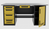 Верстак с ящиком двухтумбовый дверь/4 ящиков, желтый 1800*700 Garopt, GT1800DY1Y4.yell