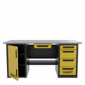 Верстак с ящиком двухтумбовый дверь/4 ящиков, желтый 1800*700 Garopt, GT1800DY1Y4.yell