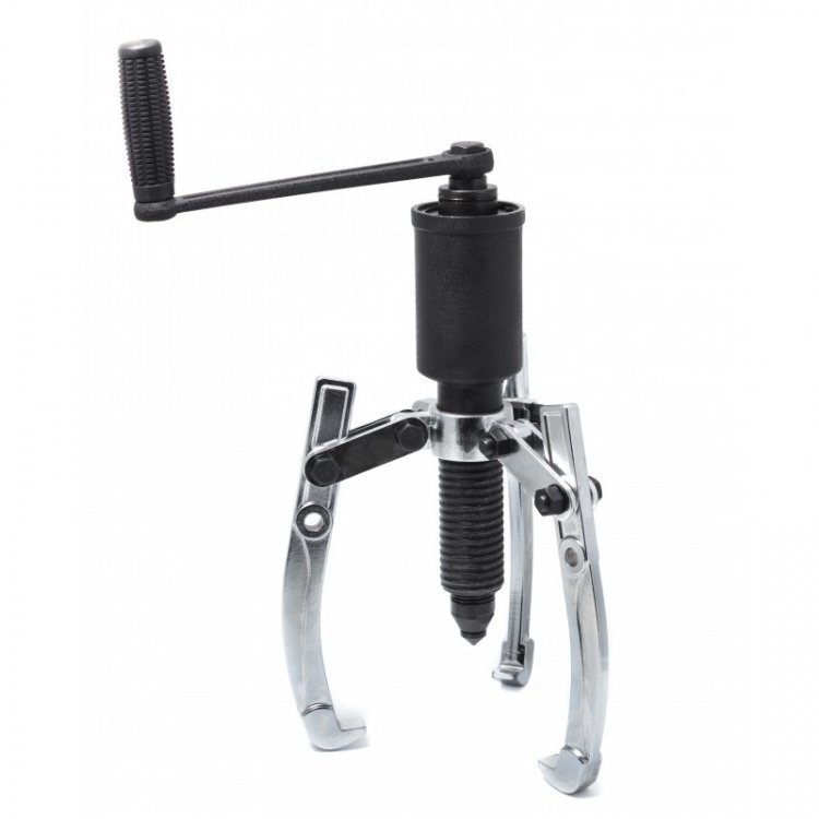 Съемник двух-трехлапый переставной гидравлический10т, (Ø захвата: 75-300мм, длина лап - 270мм, ход штока-120мм), в кейсе