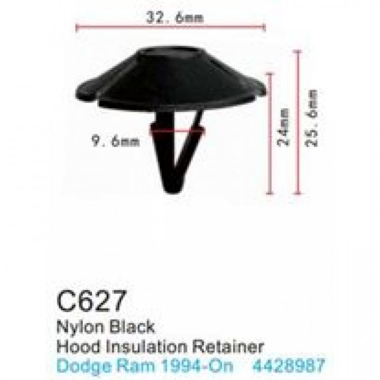 Клипса для крепления внутренней обшивки а/м Крайслер пластиковая (100шт/уп.)