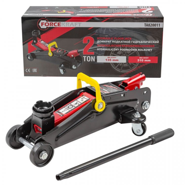 Домкрат подкатной гидравлический 2 т (h min - 135мм, h max - 320мм) Домкрат подкатной гидравлический 2 т (h min - 135мм, h max - 320мм)